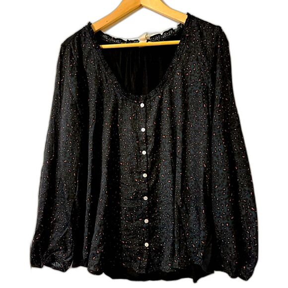 Dolan button-down shirt in midnight leopard print in size L - Picture 1 of 2